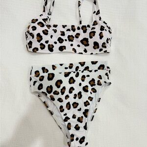 Xhilaration Black and White Leopard Print Bikini